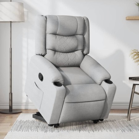 vidaXL Relaxsessel mit Aufstehhilfe Hellgrau Stoff