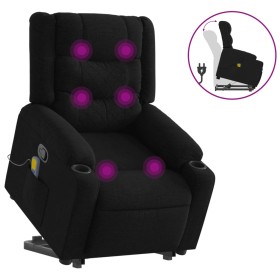 vidaXL Massagesessel mit Aufstehhilfe Schwarz Stoff