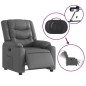 vidaXL Relaxsessel Elektrisch Grau Kunstleder vidaXL Relaxsessel Elektrisch Grau Kunstleder