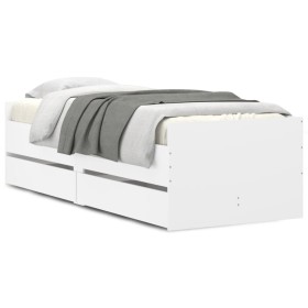 vidaXL Bett mit Schubladen Weiß 75x190 cm