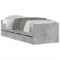 vidaXL Bett mit Schubladen Betongrau 75x190 cm vidaXL Bett mit Schubladen Betongrau 75x190 cm