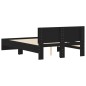 vidaXL Bettgestell mit Kopfteil Schwarz 120x200 cm vidaXL Bettgestell mit Kopfteil Schwarz 120x200 cm