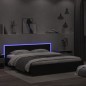 vidaXL Bettgestell mit Kopfteil und LED-Beleuchtung Schwarz 200x200 cm vidaXL Bettgestell mit Kopfteil und LED-Beleuchtung Schwarz 200x200 cm