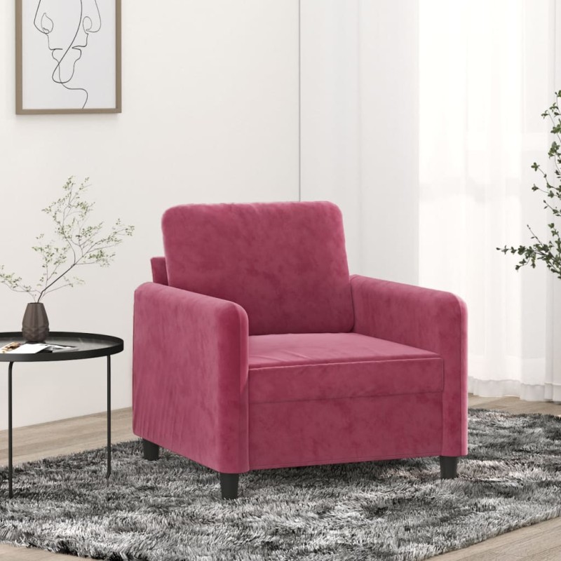 vidaXL Sessel Weinrot 60 cm Samt vidaXL Sessel Weinrot 60 cm Samt