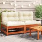 vidaXL Gartensofas ohne Armlehnen mit Kissen 2 Stk. Wachsbraun Holz vidaXL Gartensofas ohne Armlehnen mit Kissen 2 Stk. Wachsbraun Holz