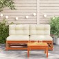 vidaXL Gartensofas ohne Armlehnen mit Kissen 2 Stk. Wachsbraun Holz vidaXL Gartensofas ohne Armlehnen mit Kissen 2 Stk. Wachsbraun Holz