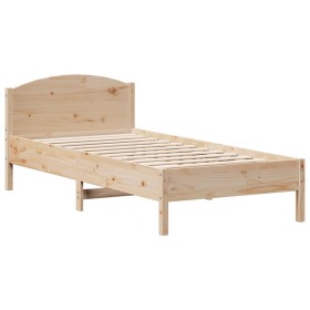 vidaXL Massivholzbett mit Kopfteil 90x200 cm Kiefer