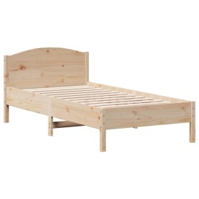 vidaXL Massivholzbett mit Kopfteil 75x190 cm Kiefer