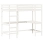 vidaXL Hochbett mit Schreibtisch Weiß 90x190 cm Massivholz Kiefer vidaXL Hochbett mit Schreibtisch Weiß 90x190 cm Massivholz Kiefer