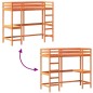 vidaXL Hochbett mit Schreibtisch Wachsbraun 75x190cm Massivholz Kiefer vidaXL Hochbett mit Schreibtisch Wachsbraun 75x190cm Massivholz Kiefer