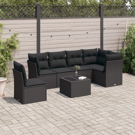 vidaXL 6-tlg. Garten-Sofagarnitur mit Kissen Braun Poly Rattan