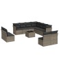 vidaXL 12-tlg. Garten-Sofagarnitur mit Kissen Grau Poly Rattan vidaXL 12-tlg. Garten-Sofagarnitur mit Kissen Grau Poly Rattan