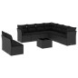 vidaXL 10-tlg. Garten-Sofagarnitur mit Kissen Schwarz Poly Rattan vidaXL 10-tlg. Garten-Sofagarnitur mit Kissen Schwarz Poly Rattan