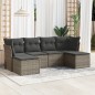 vidaXL 6-tlg. Garten-Sofagarnitur mit Kissen Grau Poly Rattan vidaXL 6-tlg. Garten-Sofagarnitur mit Kissen Grau Poly Rattan
