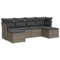 vidaXL 6-tlg. Garten-Sofagarnitur mit Kissen Grau Poly Rattan vidaXL 6-tlg. Garten-Sofagarnitur mit Kissen Grau Poly Rattan