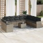 vidaXL 11-tlg. Garten-Sofagarnitur mit Kissen Grau Poly Rattan vidaXL 11-tlg. Garten-Sofagarnitur mit Kissen Grau Poly Rattan