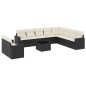 vidaXL 11-tlg. Garten-Sofagarnitur mit Kissen Schwarz Poly Rattan vidaXL 11-tlg. Garten-Sofagarnitur mit Kissen Schwarz Poly Rattan