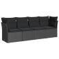 vidaXL 4-tlg. Garten-Sofagarnitur mit Kissen Schwarz Poly Rattan vidaXL 4-tlg. Garten-Sofagarnitur mit Kissen Schwarz Poly Rattan