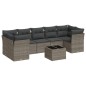 vidaXL 8-tlg. Garten-Sofagarnitur mit Kissen Grau Poly Rattan vidaXL 8-tlg. Garten-Sofagarnitur mit Kissen Grau Poly Rattan