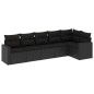 vidaXL 6-tlg. Garten-Sofagarnitur mit Kissen Schwarz Poly Rattan vidaXL 6-tlg. Garten-Sofagarnitur mit Kissen Schwarz Poly Rattan