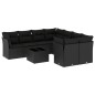 vidaXL 9-tlg. Garten-Sofagarnitur mit Kissen Schwarz Poly Rattan vidaXL 9-tlg. Garten-Sofagarnitur mit Kissen Schwarz Poly Rattan