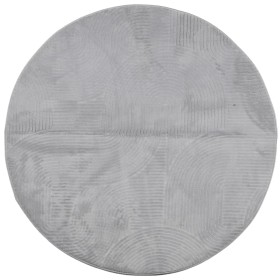 vidaXL Teppich IZA Kurzflor Skandinavischer Look Grau Ø 100 cm