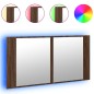 vidaXL LED-Spiegelschrank Braun Eichen-Optik 90x12x45 cm Acryl vidaXL LED-Spiegelschrank Braun Eichen-Optik 90x12x45 cm Acryl