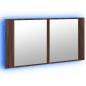 vidaXL LED-Spiegelschrank Braun Eichen-Optik 90x12x45 cm Acryl vidaXL LED-Spiegelschrank Braun Eichen-Optik 90x12x45 cm Acryl
