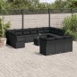 vidaXL 14-tlg. Garten-Sofagarnitur mit Kissen Schwarz Poly Rattan vidaXL 14-tlg. Garten-Sofagarnitur mit Kissen Schwarz Poly Rattan