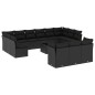 vidaXL 14-tlg. Garten-Sofagarnitur mit Kissen Schwarz Poly Rattan vidaXL 14-tlg. Garten-Sofagarnitur mit Kissen Schwarz Poly Rattan