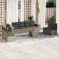 vidaXL 9-tlg. Garten-Sofagarnitur mit Kissen Grau Poly Rattan vidaXL 9-tlg. Garten-Sofagarnitur mit Kissen Grau Poly Rattan
