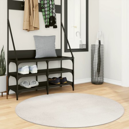 vidaXL Teppich IZA Kurzflor Skandinavischer Look Creme Ø 120 cm