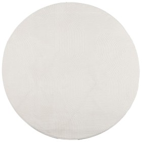 vidaXL Teppich IZA Kurzflor Skandinavischer Look Creme Ø 120 cm