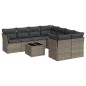 vidaXL 9-tlg. Garten-Sofagarnitur mit Kissen Grau Poly Rattan vidaXL 9-tlg. Garten-Sofagarnitur mit Kissen Grau Poly Rattan