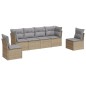 vidaXL 6-tlg. Garten-Sofagarnitur mit Kissen Beige Poly Rattan vidaXL 6-tlg. Garten-Sofagarnitur mit Kissen Beige Poly Rattan