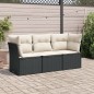 vidaXL 3-tlg. Garten-Sofagarnitur mit Kissen Schwarz Poly Rattan vidaXL 3-tlg. Garten-Sofagarnitur mit Kissen Schwarz Poly Rattan