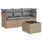 vidaXL 4-tlg. Garten-Sofagarnitur mit Kissen Beige Poly Rattan vidaXL 4-tlg. Garten-Sofagarnitur mit Kissen Beige Poly Rattan