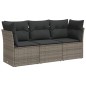 vidaXL 3-tlg. Garten-Sofagarnitur mit Kissen Grau Poly Rattan vidaXL 3-tlg. Garten-Sofagarnitur mit Kissen Grau Poly Rattan