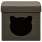vidaXL Hocker mit Stauraum Katzenmuster Dunkelbraun Stoff vidaXL Hocker mit Stauraum Katzenmuster Dunkelbraun Stoff