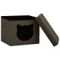 vidaXL Hocker mit Stauraum Katzenmuster Dunkelbraun Stoff vidaXL Hocker mit Stauraum Katzenmuster Dunkelbraun Stoff
