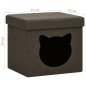 vidaXL Hocker mit Stauraum Katzenmuster Dunkelbraun Stoff vidaXL Hocker mit Stauraum Katzenmuster Dunkelbraun Stoff