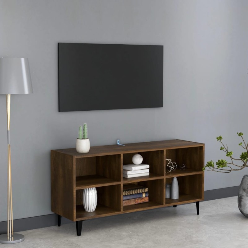 vidaXL TV-Schrank mit Metallbeinen Braun Eichenoptik 103,5x30x50 cm vidaXL TV-Schrank mit Metallbeinen Braun Eichenoptik 103,5x30x50 cm