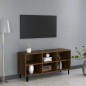 vidaXL TV-Schrank mit Metallbeinen Braun Eichenoptik 103,5x30x50 cm vidaXL TV-Schrank mit Metallbeinen Braun Eichenoptik 103,5x30x50 cm