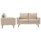 vidaXL 2-tlg. Sofagarnitur Stoff Cremeweiß vidaXL 2-tlg. Sofagarnitur Stoff Cremeweiß