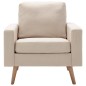 vidaXL 2-tlg. Sofagarnitur Stoff Cremeweiß vidaXL 2-tlg. Sofagarnitur Stoff Cremeweiß