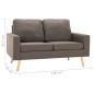 vidaXL 2-tlg. Sofagarnitur Stoff Taupe vidaXL 2-tlg. Sofagarnitur Stoff Taupe