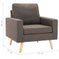 vidaXL 2-tlg. Sofagarnitur Stoff Taupe vidaXL 2-tlg. Sofagarnitur Stoff Taupe