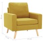 vidaXL 2-tlg. Sofagarnitur Stoff Gelb vidaXL 2-tlg. Sofagarnitur Stoff Gelb