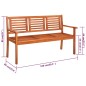 vidaXL 3-Sitzer-Gartenbank mit Auflage 150 cm Massivholz Eukalyptus vidaXL 3-Sitzer-Gartenbank mit Auflage 150 cm Massivholz Eukalyptus