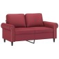 vidaXL 2-Sitzer-Sofa mit Zierkissen Weinrot 120 cm Kunstleder vidaXL 2-Sitzer-Sofa mit Zierkissen Weinrot 120 cm Kunstleder